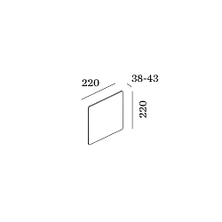 LED Wall luminaire MILES 2.0 CARR�, indirect, 22 x 22cm, 8W 3000K, CRi >90, dimmable, copper