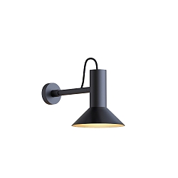 Wall luminaire ROOMOR 1.0 PAR16, 30.6cm, GU10, deep black, with shade 1.0