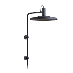 Wall luminaire ROOMOR 4.0 PAR16, GU10, with cable, deep black, with shade 4.0
