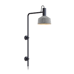 Wall luminaire ROOMOR 4.0 PAR16, GU10, with cable, deep black, with shade 2.0