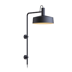 Wall luminaire ROOMOR 4.0 PAR16, GU10, with cable, deep black, with shade 3.0, deep black gold
