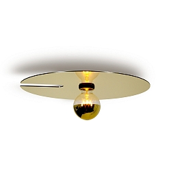 Wall luminaire MIRRO WALL 2.0, mirror � 45cm, E27 (excl.), black gold