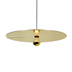 Pendant luminaire MIRRO 3.0, length 250cm / mirror � 75cm, E27 (excl.), black gold