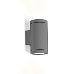 LED Outdoor Wall luminaire TUBE 2.0, IP65, 2-sided, 2x 8W 3000K 38�, CRi >90, dimmable, dark grey
