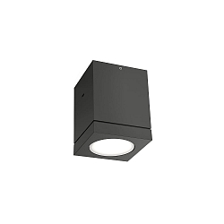 outdoor ceiling luminaire TUBE CARR� 1.0 LED PHASE down, square, rigid IP65, anthracite dimmable