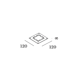 Accessory for Stair case luminaire LITO 1.0 / 2.0 - flush mounted frame, 12 x 12cm
