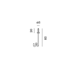 fastening hook MULTI-BASE HOOK FOR 5MM DOVEL mechanical, deep black