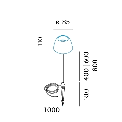 Socket 600 for LED Floor lamp SWAM FLOOR, straight, 60cm, with ground spike