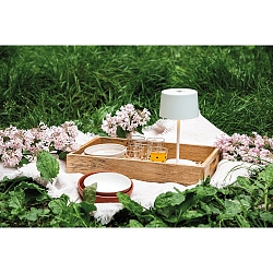 battery table lamp OLIVIA MINI TAVOLO PRO IP65, white, lacquered dimmable