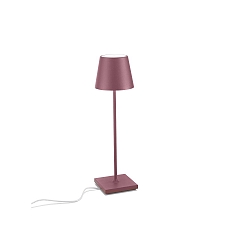 battery table lamp POLDINA PRO dimmable IP65, powder coated, wine red dimmable