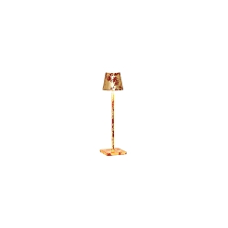 battery table lamp POLDINA MICRO TAVOLO PRO IP65, red, gold leaf dimmable
