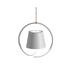 battery pendant luminaire POLDINA IP54, white, lacquered dimmable