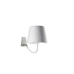 battery wall luminaire POLDINA IP54, white, lacquered dimmable