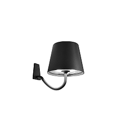 battery wall luminaire POLDINA IP54, dark grey, lacquered dimmable