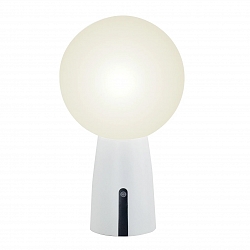 LED Battery table lamp OLIMPIA TAVOLO PRO, IP54, H 26cm, with touch dimmer, white