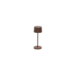 battery table lamp OLIVIA MICRO IP65, rust dimmable