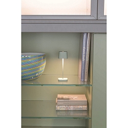 battery table lamp OFELIA MICRO IP65, sage green dimmable