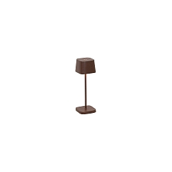 battery table lamp OFELIA MICRO IP65, rust dimmable