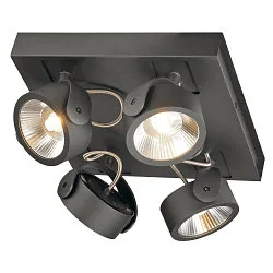 KALU LED 4 Wall and Ceiling luminaire, square, 60°, black