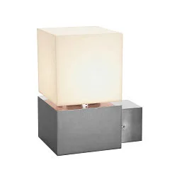 SQUARE WALL, E27, Outdoor Wall luminaire, alu brushed, max. 20W, IP44