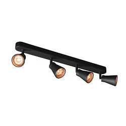 Wall and Ceiling luminaire AVO QUAD, 4 flame, black, GU10 QPAR51, max. 4x 50W