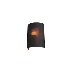 FENDA Wall luminaire textile shade, half, Ø 23cm, black / copper