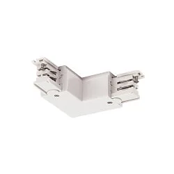 L-Coupler for S-TRACK 3-Phase high-voltage track, Earth inside, traffic white RAL 9016