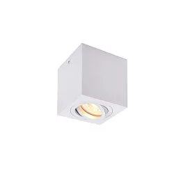 Ceiling luminaire TRILEDO Single, GU10 QPAR51, 30° swiveling, cuboid, white