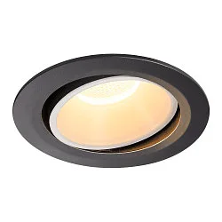 LED Ceiling recessed luminaire NUMINOS DL XL, 3000K, IP20, rotatable / pivotable, 20°, 3550lm, UGR 18, black/white