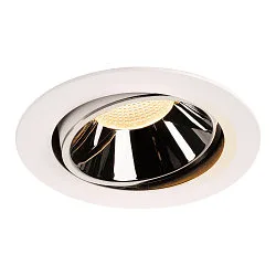 LED Ceiling recessed luminaire NUMINOS DL XL, 3000K, IP20, rotatable / pivotable, 20°, 3500lm, UGR 17, white/chrome