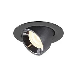 LED Ceiling recessed luminaire NUMINOS® GIMBLE XS, 4000K, 55°, black/chrome