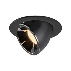 LED Ceiling recessed luminaire NUMINOS® GIMBLE L, 3000K, 55°, black/chrome
