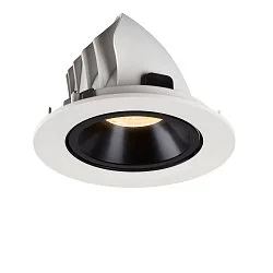 LED Ceiling recessed luminaire NUMINOS® GIMBLE L, 3000K, 55°, white/black