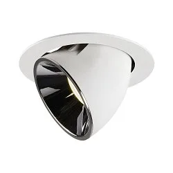 LED Ceiling recessed luminaire NUMINOS® GIMBLE XL, 4000K, 55°, white/chrome