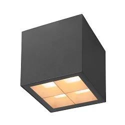 outdoor ceiling luminaire S-CUBE down, square, rigid, CCT Switch IP65, anthracite dimmable