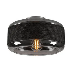 wall and ceiling luminaire PANTILO ROPE 27 cylindrical E27 IP20, silver dimmable