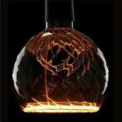filament lamp globe FLOATIG GLOBE 150 TWISTED - SMOKEY GREY - PHASE G150 opal E27 6W 230lm 1900K 330° dimmable