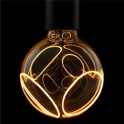 LED lamp GLOBE 125 2X SLANTING SOFT CURVE - SMOKEY - PHASE G125 matt E27 8W 400lm 1900K 330° CRI 90-100 dimmable