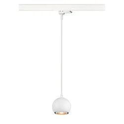 3-phase pendant luminaire LIGHT EYE® 90 down, ball shaped GU10 IP20, white matt dimmable