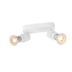 wall and ceiling luminaire PURI 2.0 BASIC 2 flames GU10 IP20, white dimmable