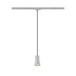 1-phase pendant luminaire PURI 2.0 - CONE conical GU10 IP20, grey dimmable