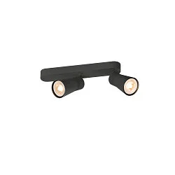 wall and ceiling luminaire PURI 2.0 - CONE 2 flames, asymmetrical GU10 IP20, black dimmable