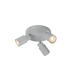 wall and ceiling luminaire PURI 2.0 - TUBE 3 flames, round GU10 IP20, grey dimmable
