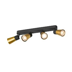 wall and ceiling luminaire PURI 2.0 - CONE 4 flames, long GU10 IP20, gold, black dimmable