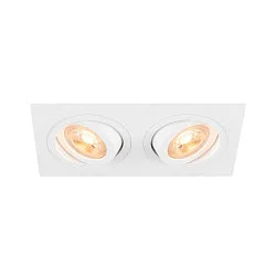 ceiling recessed luminaire NEW TRIA® 155 GU10 2 flames, rotatable, square GU10 IP20, white dimmable