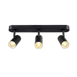 wall and ceiling luminaire NOBLO® TRIPLE PHASE DTW 3 flames, round, Dim-To-Warm IP20, black dimmable