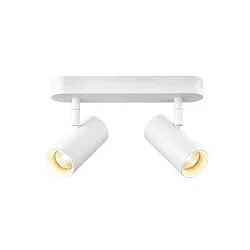 wall and ceiling luminaire NOBLO® DOUBLE PHASE 2 flames, round IP20, white dimmable