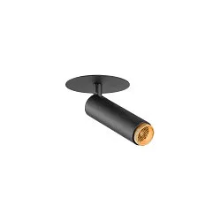 ceiling recessed luminaire GRIP!S cylindrical, suitable for VDU workstation IP20, gold, black, lacquered dimmable