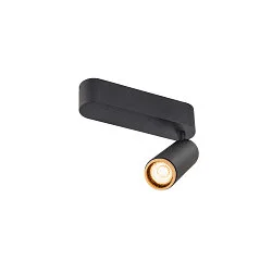 ceiling luminaire GRIP!M SINGLE IP20, gold, black, lacquered dimmable