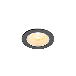 ceiling recessed luminaire NUMINOS® XS round, suitable for VDU workstation IP20, black, white, lacquered dimmable
